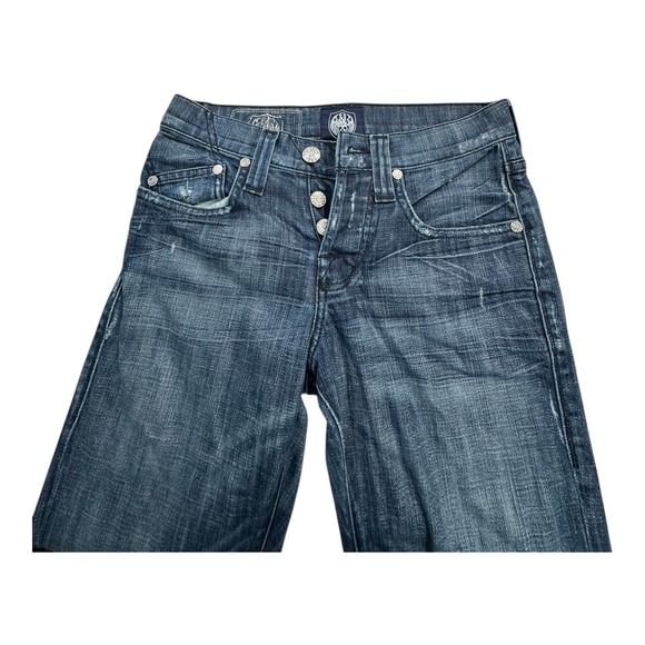 Rock Republic Women's Blue Wash Bootcut Jeans Size 28 Button Embellished Pockets - Picture 3 of 12